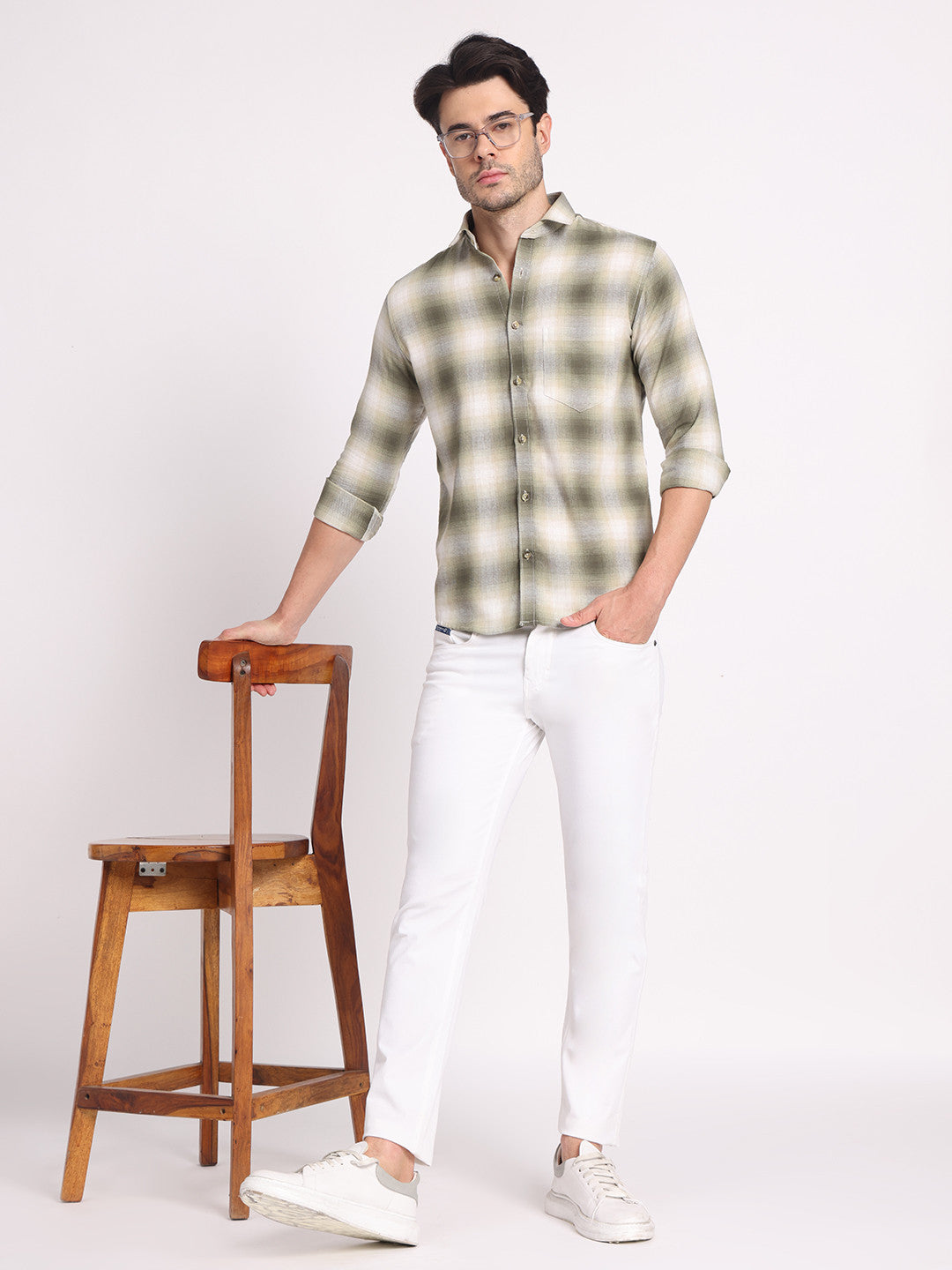 Zerny Men's Checkered Slim Fit Shirt