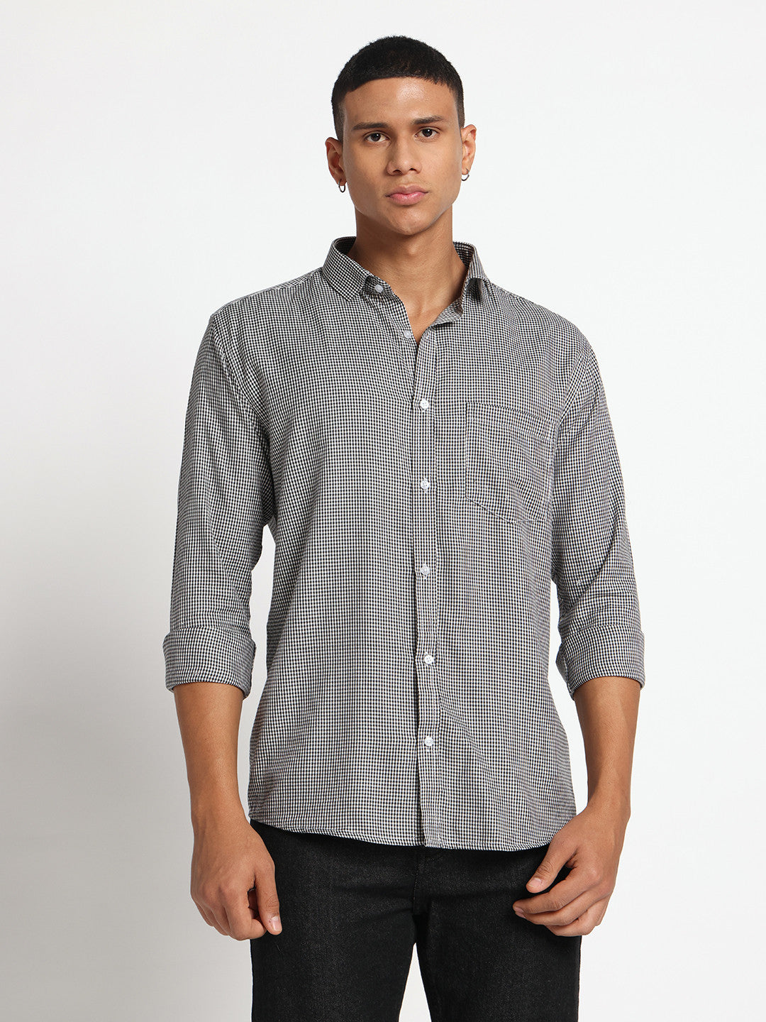 100% Cotton Black Check Shirt