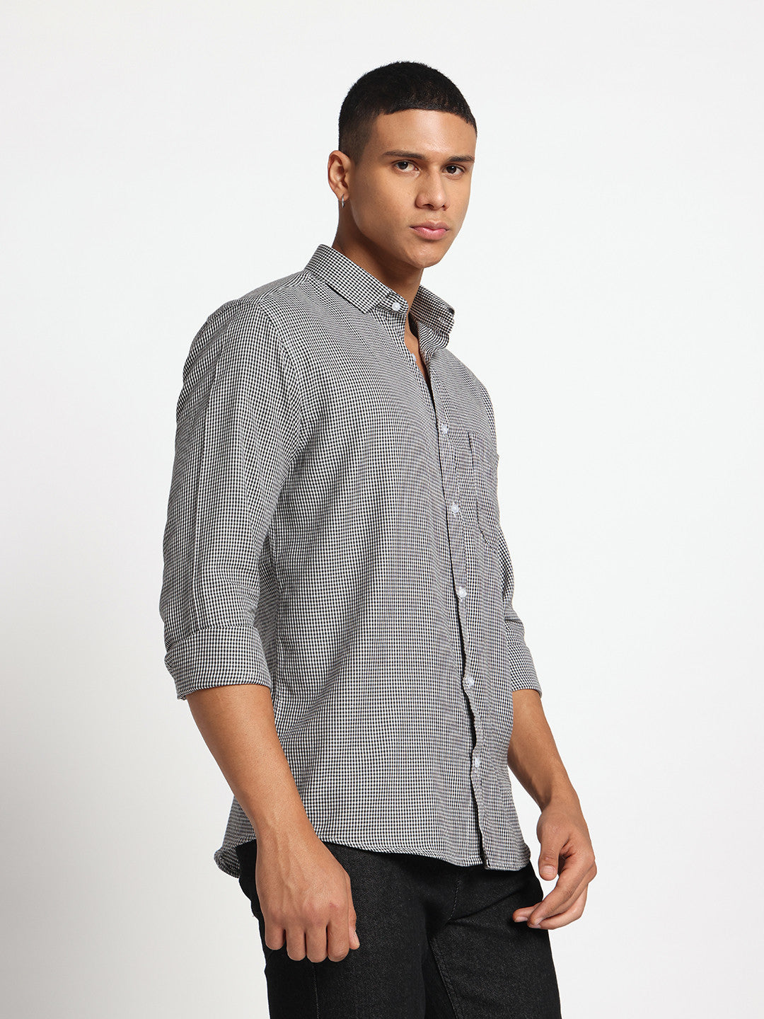 100% Cotton Black Check Shirt