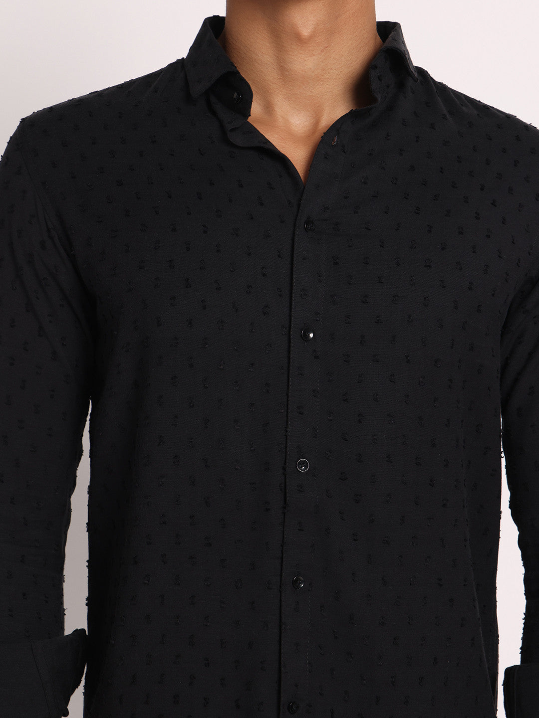 Zerny Black Textured Shirt