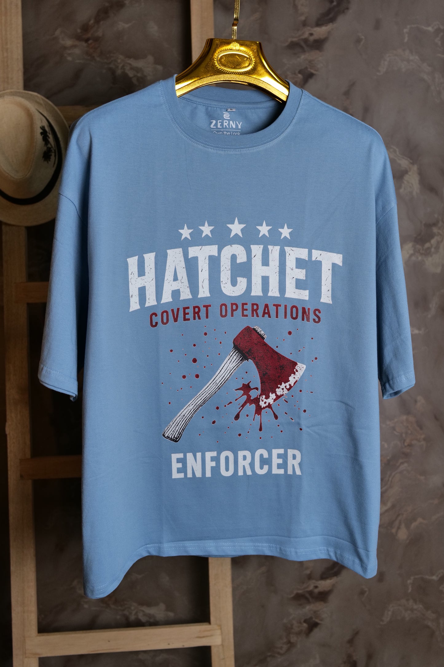 Hatchet Enforcer: Bold Statement Graphic T-Shirt