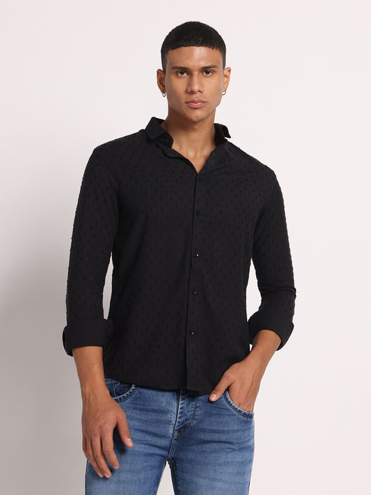 Zerny Black Textured Shirt