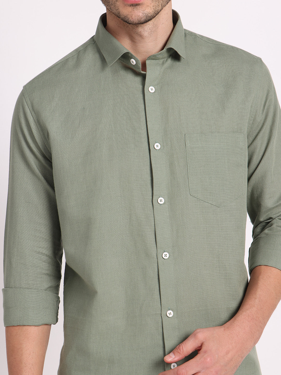Zerny Solid Green Lux Men’s Shirt