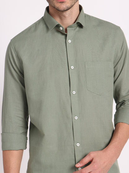 Zerny Solid Green Lux Men’s Shirt