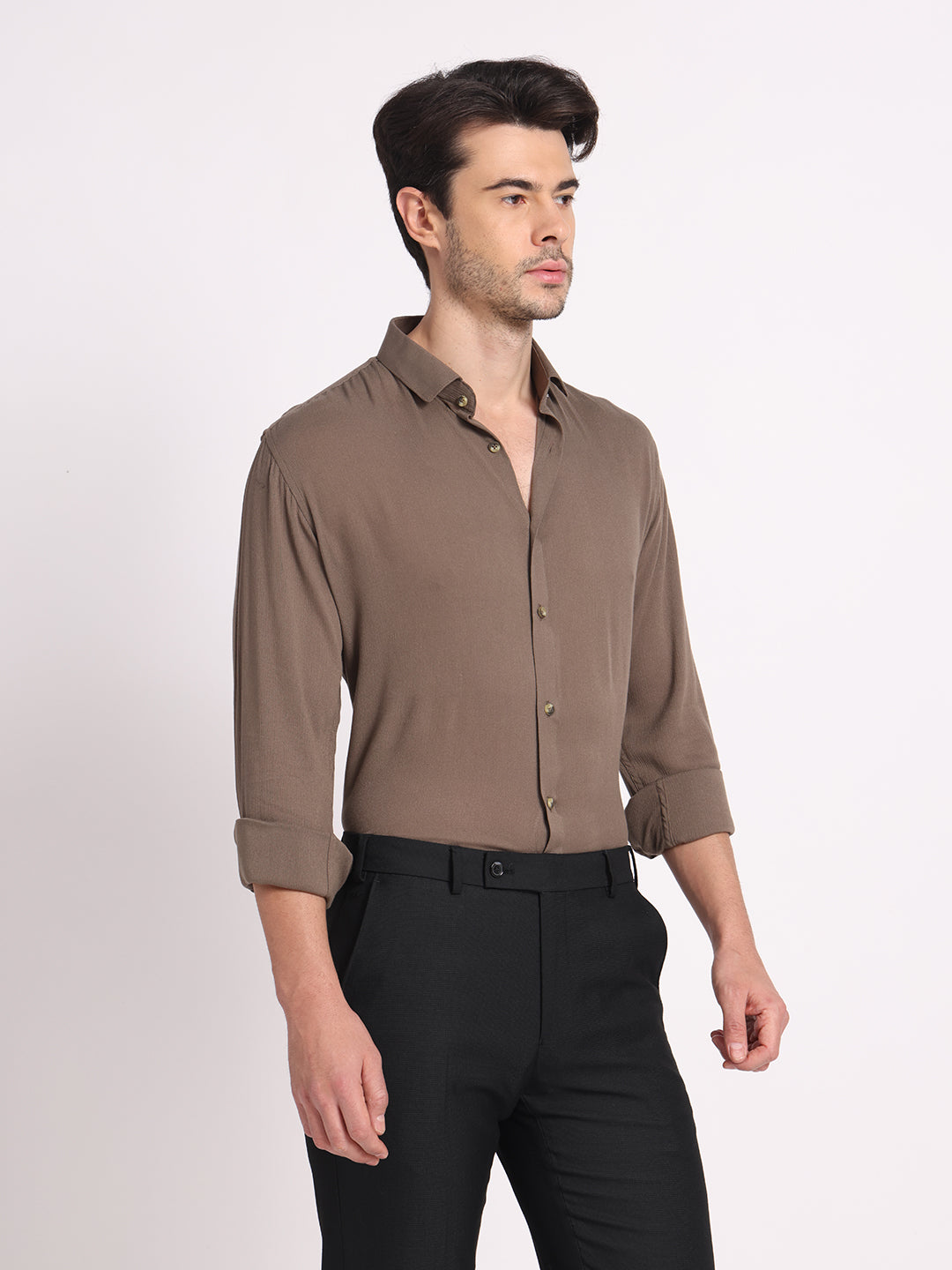 Zerny Premium Crepe Textured Slim Fit Shirt Stylish and Comfortable